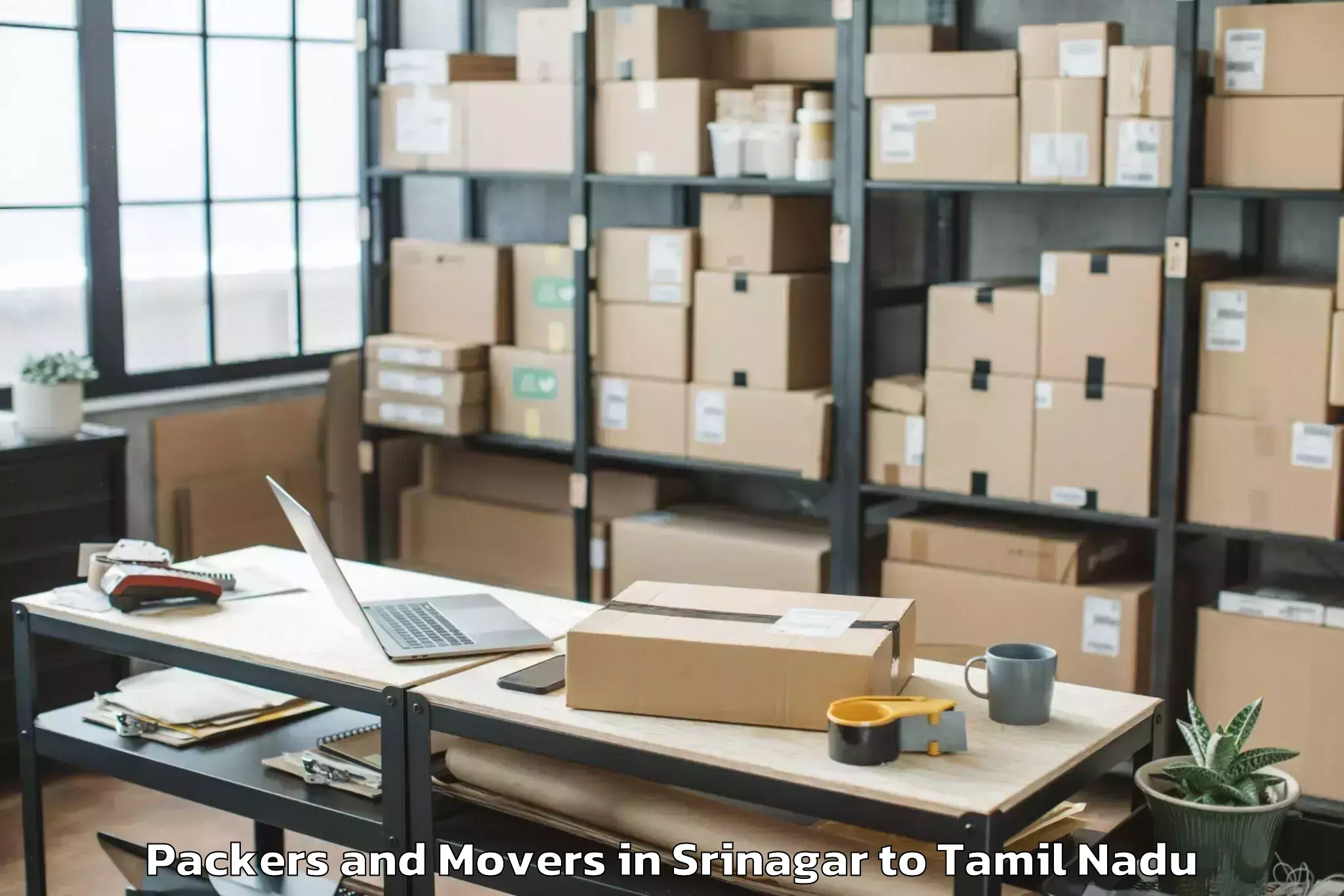 Professional Srinagar to Avudayarkoil Packers And Movers